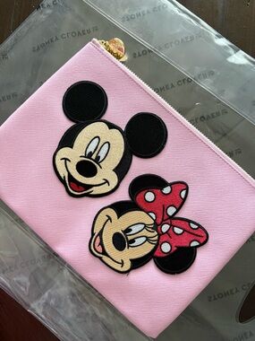 Stoney Clover Lane Pink Mickey & Minnie Patch Pouch